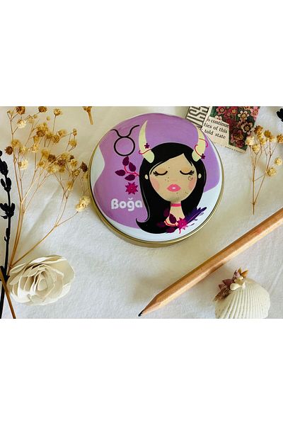 J&M jaco&Me Taurus 5 #   Patterned Metal Box # Soap Box # Keychain Box # Candle Box # Small Jewelry Box