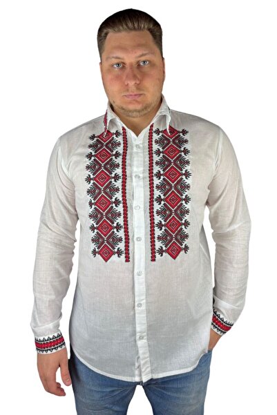 rody's forever Bluza tip ie barbati R187 alb crystal/rosu , marimea M