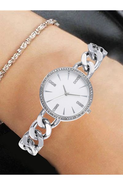 MACON Ladies Elegant Fashion Quartz Wristwatch - Silver