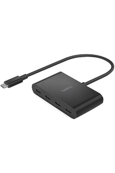 Belkin 4-Port USB Hub – High-Speed USB 2.0/3.0 Splitter for Laptop, PC, and Accessories