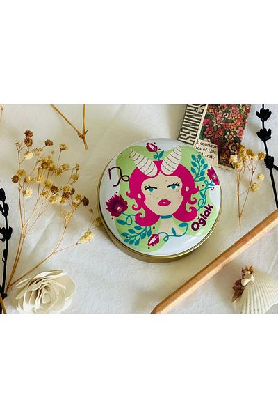 J&M jaco&Me Capricorn 9 # Patterned Metal Box # Soap Box # Keychain Box # Candle Box # Small Jewelry Box