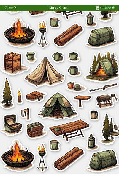 MirayDesign 1 komad naljepnice sa temom kampovanja (12x17 cm) za bullet journ...