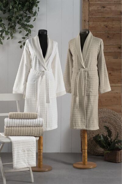 Pierre Cardin Dowry Family Bathrobe and Towel Set Boxed