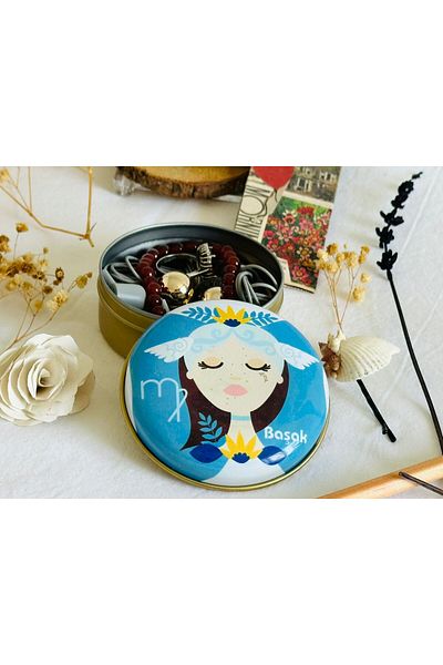 J&M jaco&Me Virgo 4 #   Patterned Metal Box # Soap Box # Keychain Box # Candle Box # Small Jewelry Box