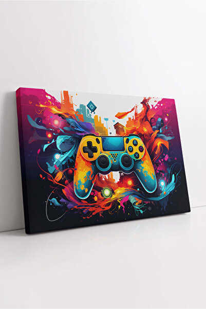 KOSS Dijital Tablou de pânză cu jucători, tablou cu mâner de consolă multicol...