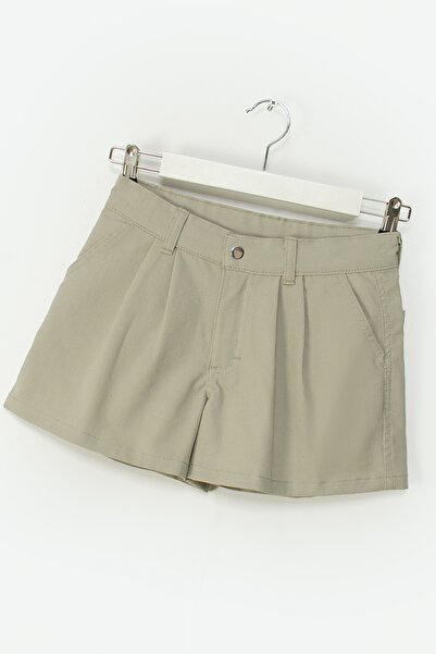 DMB BOYS & GIRLS Girl's Gabardine Pleated Cotton Waist Adjustable Shorts