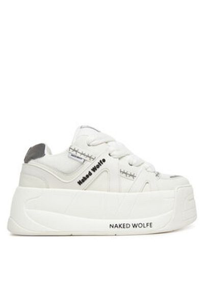 NAKED WOLFE Teniși de damă albi NAKED WOLFE-SLIDER WHITE