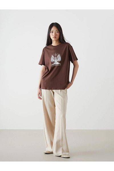 LC Waikiki Γυναικείο μπλουζάκι Lcw Vision Crew Neck με στάμπα (S5)