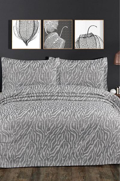 Çeyiz Diyarı Nora Double Bedspread 230X240 cm Gray