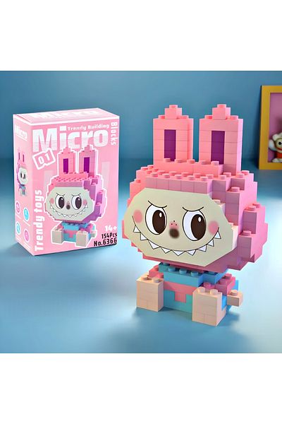 DEK Bricks Labubu Figure Toy Building Set Pink - Blue 3D Collection Hobby Gift