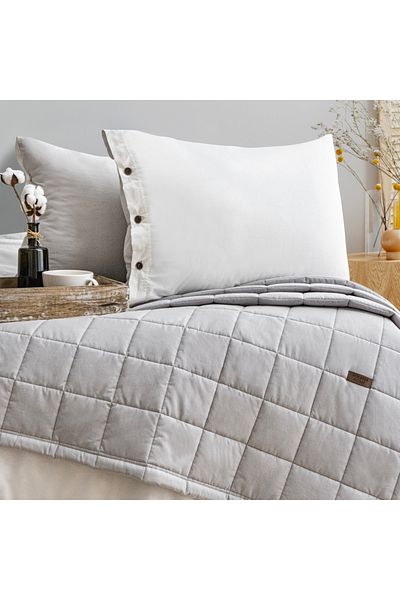 Schafer Home Soft Bedspread Duvet Cover Set 5 Pieces-Grey