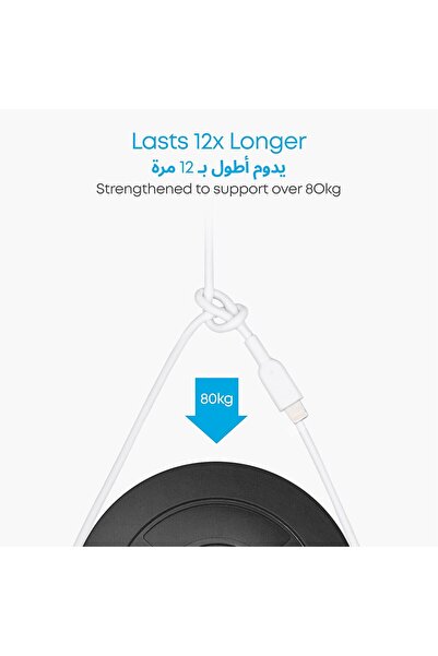 Generic Anker PowerLine II Lightning Cable (3ft/0.9m) USB-A to Lightning - White