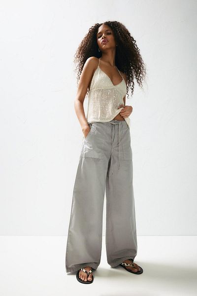 Pull & Bear Poplin baggy trousers