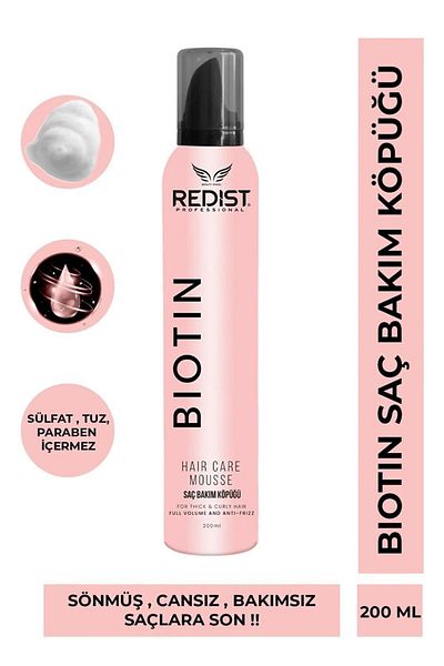Redist Redist strong hold styling mousse with biotin 200 ml