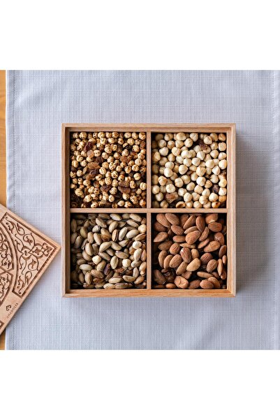 Anadolia Seljuk Star Patterned Wooden Snack Bowl-Organizer