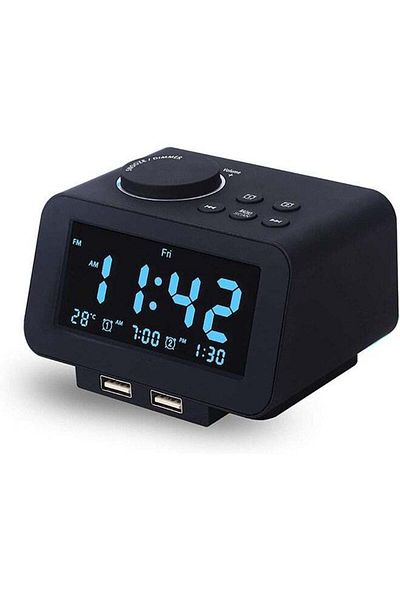 COOYA LED Digital Alarm Clock Four-color display, voice-activated wake-up,LED intelligent temperature