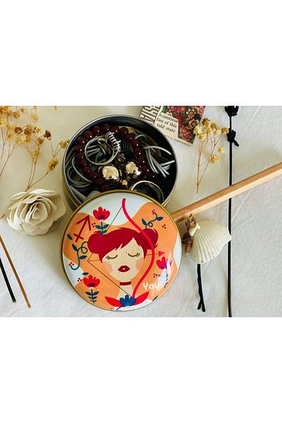 J&M jaco&Me Sagittarius 11 # Patterned Metal Box # Soap Box # Keychain Box # Candle Box # Small Jewelry Box