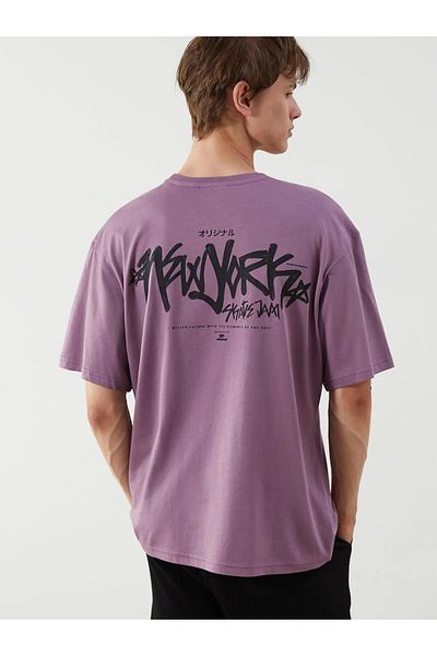 LC Waikiki Ανδρικό μπλουζάκι XSIDE Crew Neck με στάμπα χτενισμένο βαμβακερό (S5)