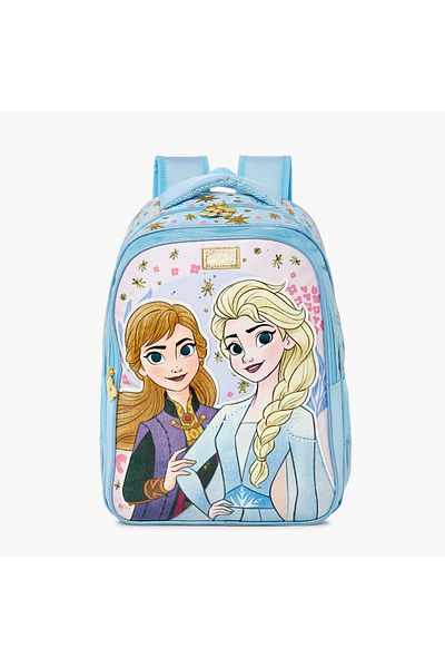Disney Frozen Print Backpack with Zip Closure and Adjustable Straps - 16 inches
