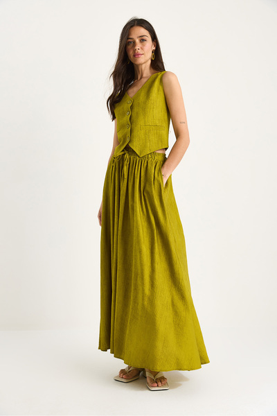 Bianco Lucci Women's Vest Pocket Detailed Flared Skirt Suit 9294 60281004