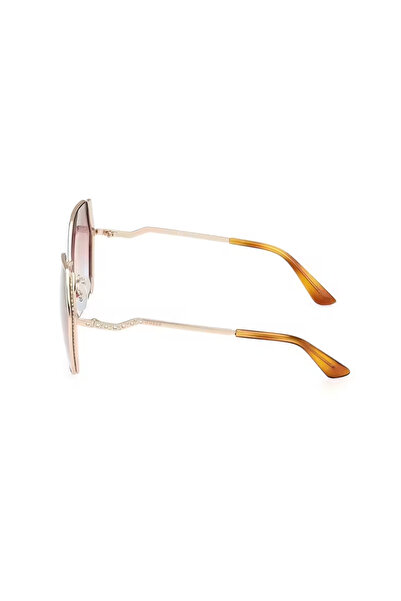 Guess Guess GU7843 33F Women's Sunglasses, Gold, Butterfly, 61 mm