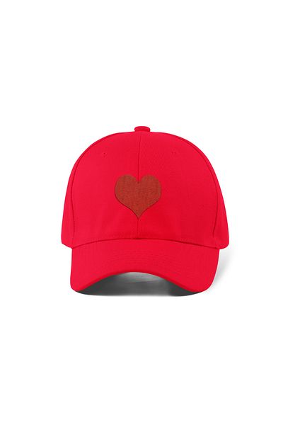 QUATEX Heart Embroidered Red Sports Hat Unisex Adjustable Velcro Back It Is a Quality Product