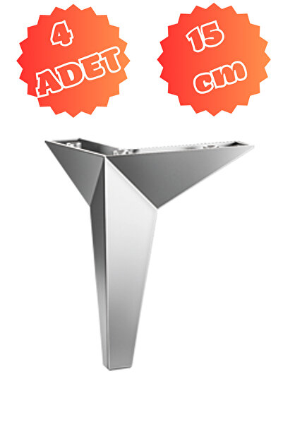 MİSLİNE MODERNO 15 CM KROM (4 ADET) Mobilya Ayağı ,Kanepe Ayağı, Koltuk Ayağı...