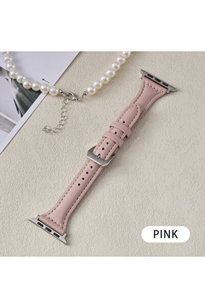 Choice حزام جلدي S10-42 41 40 38 مم 3 لوتس وردي لساعة أبل 44 مم 40 مم 41 مم 38 مم 45 مم