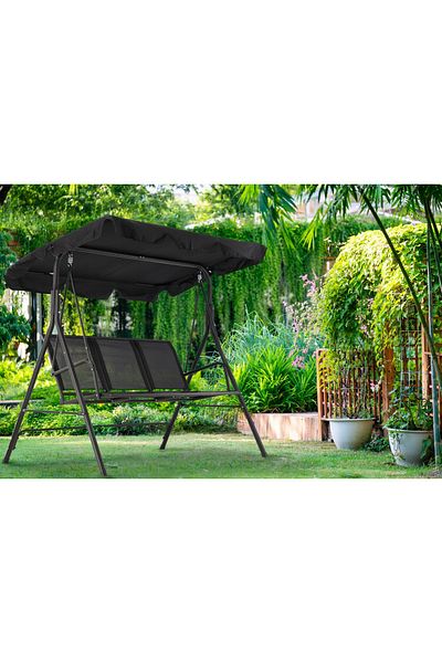 SERSIMO Sersimo Textilene garden swing, 3 seats, 260kg, black