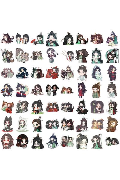 Choice 60pcs all 60pcs The Scum Villain's Self-Saving System Cartoon Q version Stickers Waterproof PVC DIY