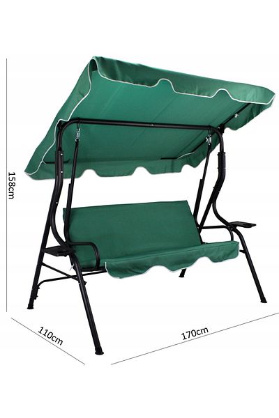 SERSIMO Modena Garden Swing, 3 Seats, 220kg, Green