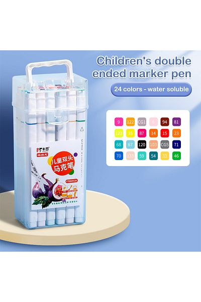 Choice A-24 Colors 12-262 Colores Double Pen Tip Markers Brush Pens Set Painting Highlighter School Art Sup