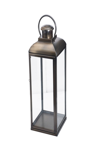 SERENE فانوس من الفولاذ المقاوم للصدأ والزجاج بمقبض