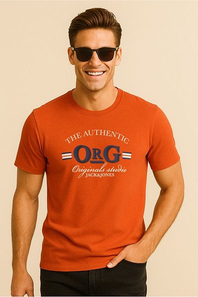 Jack & Jones J&J T-Shirt Men's Chest Logo Printed T-Shirt Tile