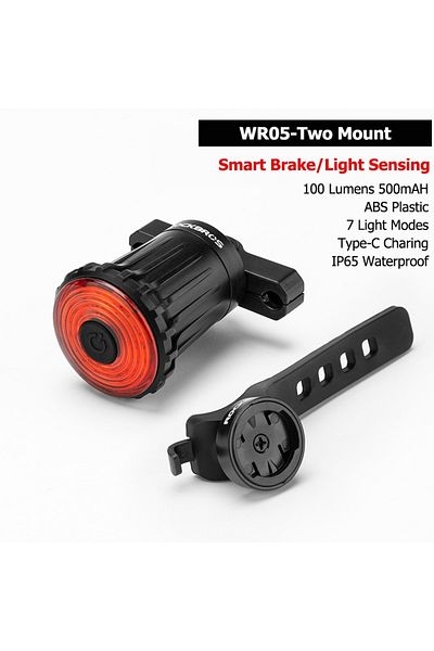 ROCKBROS WR05 ROCKBROS Bike Light 100LM 500mAH Smart Brake Rear Light USB Rechargeable MTB Road Safety Night
