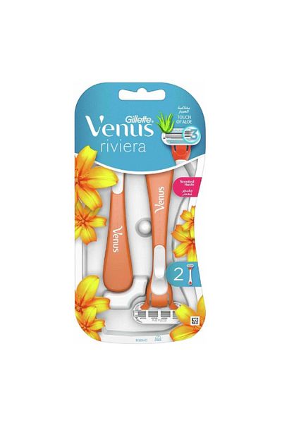 Venüs جيليت فينوس ريفيرا امواس حلاقه نسائي 2 حبة اصفر