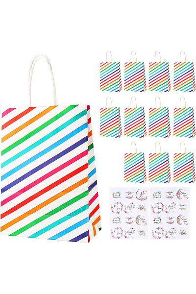 Hdhgxujrd Set of 12 bags and 2 sheets of stickers Hdhgxujrd, paper, multicolor, 14.7 x 8 x 20 cm