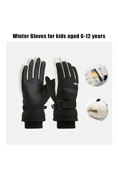Choice Black Children Winter Waterproof Gloves Warm Snow Gloves Boys Girls Ski Gloves Running Hiking Riding