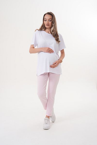 Miss Dünya Lissa Short Sleeve Oversize Tshirt Striped Pants Maternity and Maternity Bottom Top Set