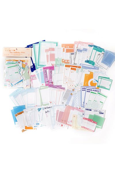 Choice E JIANQI 100pcs/pack Vintage Memo Paper Set DIY Scrapbooking School Supplies Decor Junk Journal Mar.