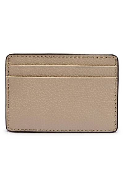 Michael Kors Portofel de damă din piele MK bej cu compartiment pentru carduri scrise 32F8SF6D1L-LIGHTSAND