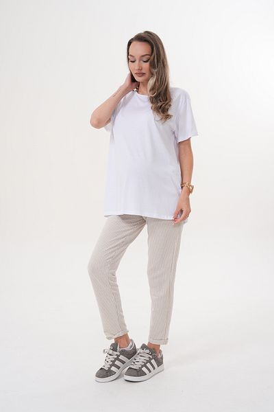 Miss Dünya Lissa Short Sleeve Oversize Tshirt Striped Pants Maternity and Maternity Bottom Top Set