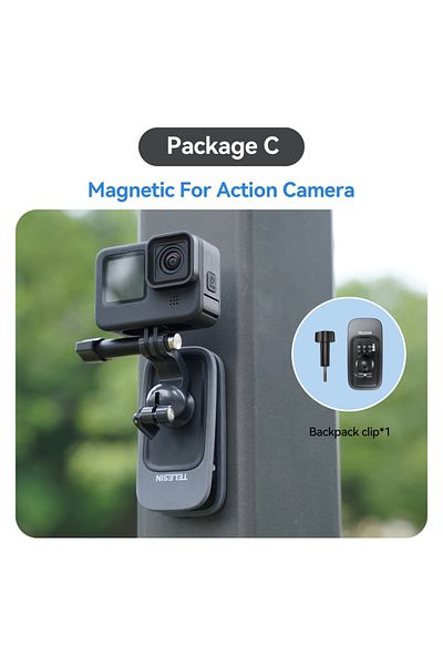 Choice With Magnetic A TELESIN 360° Rotation Magnetic Backpack Clip Clamp Mount for GoPro Hero 13 12 11 10