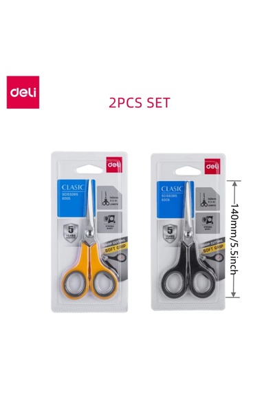 Choice5 Deli Item E 2PCS DELI Soft Handle Scissors for Office & Home Use - Du...