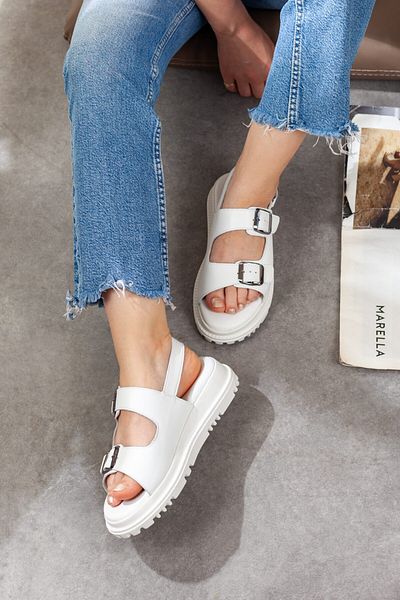 Adım Adım Sandale de damă extra confortabile din piele naturală cu cataramă