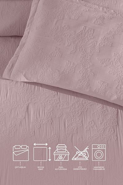 Elart Nice Double Bedspread 3 Pieces (240X250 cm) Dried Rose