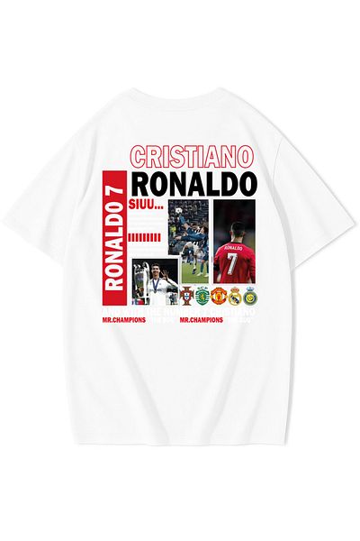 New Shine 1 tricou este un cadou pentru achiziții de 6 și mai sus în coș - Tricou unisex oversize Cristiano Ronaldo Cr7
