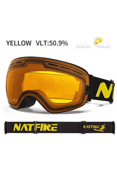 Choice Orange NATFIRE Ski Goggles Double Layers Anti-fog UV400 Snowboard Snow Goggles Snowmobile Glasses Ey