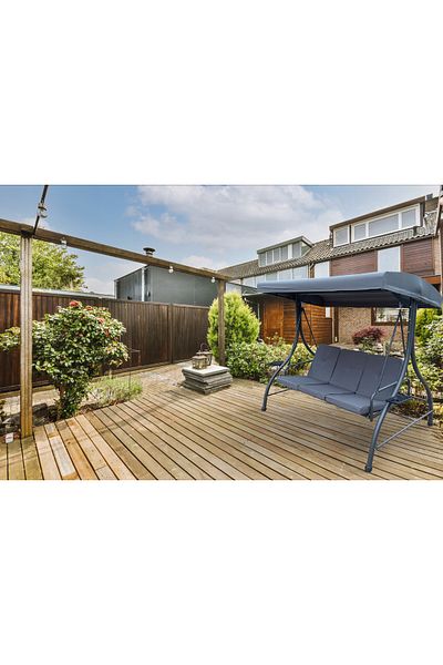 SERSIMO 3-seater garden swing, bed function and cup holder, anthracite, 194x120x174 cm
