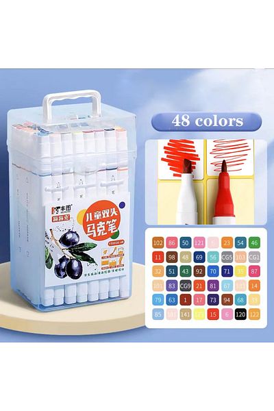 Choice 48Colors Children's Marker Set 12 24 36 48 Colors Double Ended Drawing Student Stationery Manga Pain